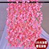 Simulación de Granjero Viejo Flor de Cerezo Artificial Ratán Tubería de Aire Acondicionado Interior Decoración Enredadera Boda Planta de Plástico