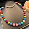 Qingdao Estilo Retro Antiguo Medio Dopamina Verano Esencial Nuevo Cadena Clavícula Color Arcoíris Ancho Puede ser Collar Joker