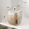 Frasco Sellado con Patrón de Diamante de Grado Alimenticio para Cocina Casera, Frasco para Almacenamiento de Granos, Caja de Almacenamiento de Tuercas y Té de Grado Alimenticio