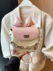 Bolso Cuadrado Súper Popular de Verano para Mujer 2026 Nuevo Lindo Bolso Cuadrado Pequeño Tejido de Paja Elegante Bolso Cruzado con Lazo