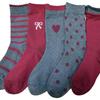 Calcetines de tubo medio para mujer de Ankora Red, otoño e invierno, con lazo, nuevo estilo, apilados, combinables, calcetines de tubo medio.