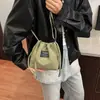 Bolsa Saco Cor Sólida Moda Nova Simples Casual Bolsa de Ombro Estilo Japonês Portátil Estudante Temperamento Bolsa Transversal