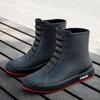 Botas de lluvia para hombre y mujer, zapatos cortos casuales impermeables para combinar con todo, forro polar cálido, antideslizantes, resistentes al desgaste, cómodos, para uso exterior, botas de lluvia ligeras
