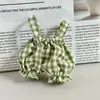 Novo estilo pingente Leader Dog, calça floral, roupas de boneca, macacão floral, calça bolha, roupas e acessórios Labubu