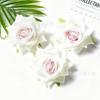 Cabeza de flor de rosa de esquina de tela de seda simulada, decoración interior, flor decorativa para salón de bodas, accesorios de fotografía de flores artificiales