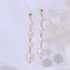 Brincos Longos de Pérola Estilo Exquisito Feminino, Brincos de Nicho, Brincos Simples e Versáteis, Brincos de Luxo Leve e de Alta Qualidade