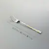Conjunto de Faca, Garfo e Colher de Aço Inoxidável Transfronteiriço com Cabos de Textura de Linha Criativa, Incluindo Faca de Churrasco, Colher de Sobremesa e Garfo de Bolo
