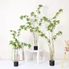 Planta artificial colgante de flor personalizada, árbol banyan de piedra de agua en maceta para sala de estar interior, planta verde grande para habitación modelo de casa de huéspedes, árbol artificial de decoración suave y paisajismo