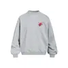 Moletom Casual Masculino com Estampa de Letras em Formato de Coração, Gola Redonda Solta, Tendência High Street, Marca Trendy, para Primavera e Outono