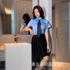 Uniforme seductor de lencería sexy de policía con falda plisada, traje sexy de secretaria para juego de rol