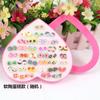 Juego de 36 pares de pendientes de plástico con forma de corazón y diamantes de imitación para mujer, venta al por mayor, productos transfronterizos.