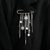 Broche de Cadena de Clip de Papel Minimalista Estilo Nuevo Europeo y Americano Transfronterizo para Mujer, Pin de Corazón Punk Hip-Hop, Accesorio para Traje