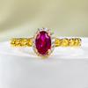 Joyería Mu Jing Plata S925 Nuevo Estilo ins Diario Sencillo Joker 4*6 Anillo Rojo Gang para Mujer Estilo Europeo y Americano Transfronterizo