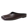 Moda Baotou Meio Chinelos Femininos Verão Exterior Wear Novo Confortável Leve Retro Macio Sapatos Baixos Slip-on para tamanho grande Comércio Exterior