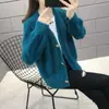 2026 Cardigan Casaco Suéter Feminino Novo Estilo Espesso para Primavera e Outono, Curto Solto Fashionável Versátil Roupa Externa Feminina