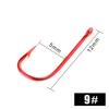 Anzuelos de Pesca Ftk Tubo Rojo en Forma de Ise-Ni, Paquete de 10 con Púas, Acero de Alto Carbono para Pesca en el Mar, Venta al por Mayor Transfronteriza