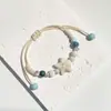 Pulsera de Cerámica Jingdezhen Nueva Pulsera de Cerámica Estilo Chino Joyería Hecha a Mano Cuerda Estilo Tíbet Puesto de Pulseras Jingdezhen