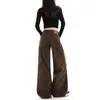Outono 2025 Novo Jeans Casual Americano Workwear de Perna Larga Design Feminino Calças Retas Largas Yichun
