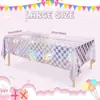 Mantel de Plástico Morado Picoteado Arcoíris de Amazon Transfronterizo Desechable Láser Rectangular Holográfico Decoración para Fiesta Cumpleaños
