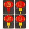 Linternas de Terciopelo al por Mayor para Festival de Primavera y Decoración de Año Nuevo, Linternas de Terciopelo con Caracteres Festivos y Propicios, Linternas Rojas de Terciopelo Impermeables