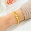 Joyería de latón chapada en oro pulsera de cuentas de oro arena 24k cuentas redondas pulsera de cuentas de tamaño entrega en una pieza WeChat 2017