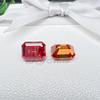 Corte esmeralda chapado en rojo 50 puntos -5 quilates chapado a alta temperatura no se decolora fácilmente Inlay directo de fábrica de Wuzhou
