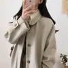Nuevo abrigo de lana de otoño e invierno 2024 versión coreana holgado fino grueso hasta la rodilla talla grande abrigo de lana largo para mujer