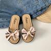 Pantuflas de verano con lazo de oso para niñas, para interiores y exteriores, para el hogar, con suela suave, cómodas y lindas sandalias para niñas.