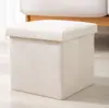 Banqueta de Armazenamento de Algodão e Linho Banqueta Dobrável para Trocar Sapatos Caixa de Armazenamento Acabamento Banqueta de Armazenamento Doméstica de Linho Banqueta para Trocar Sapatos Armazenamento