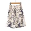 Calça de Pijama Masculina de Algodão e Seda para o Verão, Shorts Finos e Largos que Podem Ser Usados Fora de Casa, Shorts de Praia de Cinco Pontos para o Pai, Roupa Casual para Casa