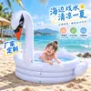 Piscina Inflable Blanca con Forma de Cisne de PVC Personalizada de Fábrica, Piscina de Baño para Bebé, Piscina de Juego Acuático para Exteriores