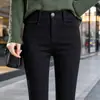 Leggings Negros Ropa de Abrigo para Mujer Primavera Otoño Invierno Cintura Alta Elásticos Adelgazantes Tallas Grandes Forro Polar Engrosados Ajustados Skinny Pantalones de Lápiz