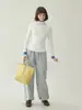 Suéter de Punto de Bloques de Color de Cuello Alto y Manga Larga para Mujer, Nuevo Estilo de Invierno Ajustado y Top Versátil