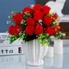 Fornecimento Direto da Fábrica flor artificial 6 garfos 6 cabeças rosa botão de flor falsa adereços de fotografia de casamento flor falsa de cabo pequeno flor de seda