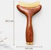 Palo de masaje de seis cuentas imitación cuerno de cabra de resina, peine de meridianos de belleza, herramienta de masaje de puntos de acupuntura facial y corporal