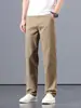 2026 Nuevos Pantalones Casuales de Algodón Puro con Felpa para Hombre Pantalones de Otoño e Invierno Pierna Recta Suelta Pantalones Largos Pantalones de Hombre de Negocios para Papá