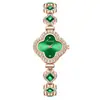 Relógio Pulseira Trevo de Quatro Folhas em Estoque para Transmissão ao Vivo, Atacado de Relógio de Quartzo de Nicho com Strass, Relógio Feminino Fashion com Sensação de Alto Padrão