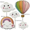 Decoración de pastel de globo aerostático enchufe accesorios para hornear de cumpleaños de niños bebé tarjeta de avión nube arcoíris decoración de tarjeta