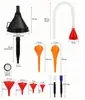 Conjunto de dez peças de funil de plástico multifuncional transfronteiriço para reabastecimento de carros e motocicletas, funil portátil de enchimento de gasolina sem as mãos