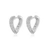 Advanced Fashion Exquisite Geometric Full Diamond V-shaped Brincos Simples All-match Feminino Brilhante Amor Torção Brincos de Fivela de Orelha