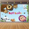 Dropshipping Internacional Desenho Animado "Masha e o Urso" Padrão Temático de Aniversário Tapeçaria Decoração Estética para Casa