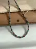"Xiada" cor vintage pedra natural aço titânio flor colar novo corrente clavícula chinesa