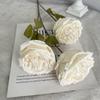 Novo 3 Austin Rose Flores Artificiais Flores de Casamento Buquê de Flores Falsas High Sense Flor de Seda Floricultura Decorativa