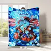Fornecimento exclusivo transfronteiriço para a Amazon: Manta do One Piece com estampa de desenho animado, manta de flanela com estampa digital de anime japonês