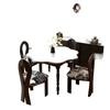 Mesa de jantar estilo americano Mesa de jantar e cadeira antiga luz luxo madeira preta estilo francês placa de pedra mesa redonda simples casa pequeno apartamento mesa de jantar
