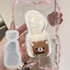 Brinquedo de Comida Chocolate ao Leite Forma de Apertar DIY Boneco de Desenho Animado Faca e Garfo Urso de Aperto Descompressor Molde de Silicone