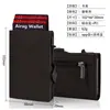 Funda Antirrobo para Tarjetas RFID Caja de Aluminio Antimanética Ranura para Múltiples Tarjetas Portatarjetas Cuero de Microfibra Cartera para Hombre Portatarjetas Portadocumentos
