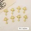 Acessórios para Unhas em Formato de Cruz, Design Simples em Liga, Cruzes para Nail Art nas Cores Dourado e Prata, Decorações Metálicas para Unhas Atacado