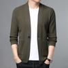 Cárdigan de punto para hombre, chaqueta con cuello en V, corte ajustado, moderno, otoño 2026, nuevo, elástico, chaqueta casual, estilo delgado