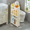 Estante Angosto de 10 cm para Almacenamiento Detrás de la Puerta del Baño, Gabinete para Espacio del Inodoro, Carrito Pequeño de Pie, Estante para Grietas del Baño, Solución de Almacenamiento